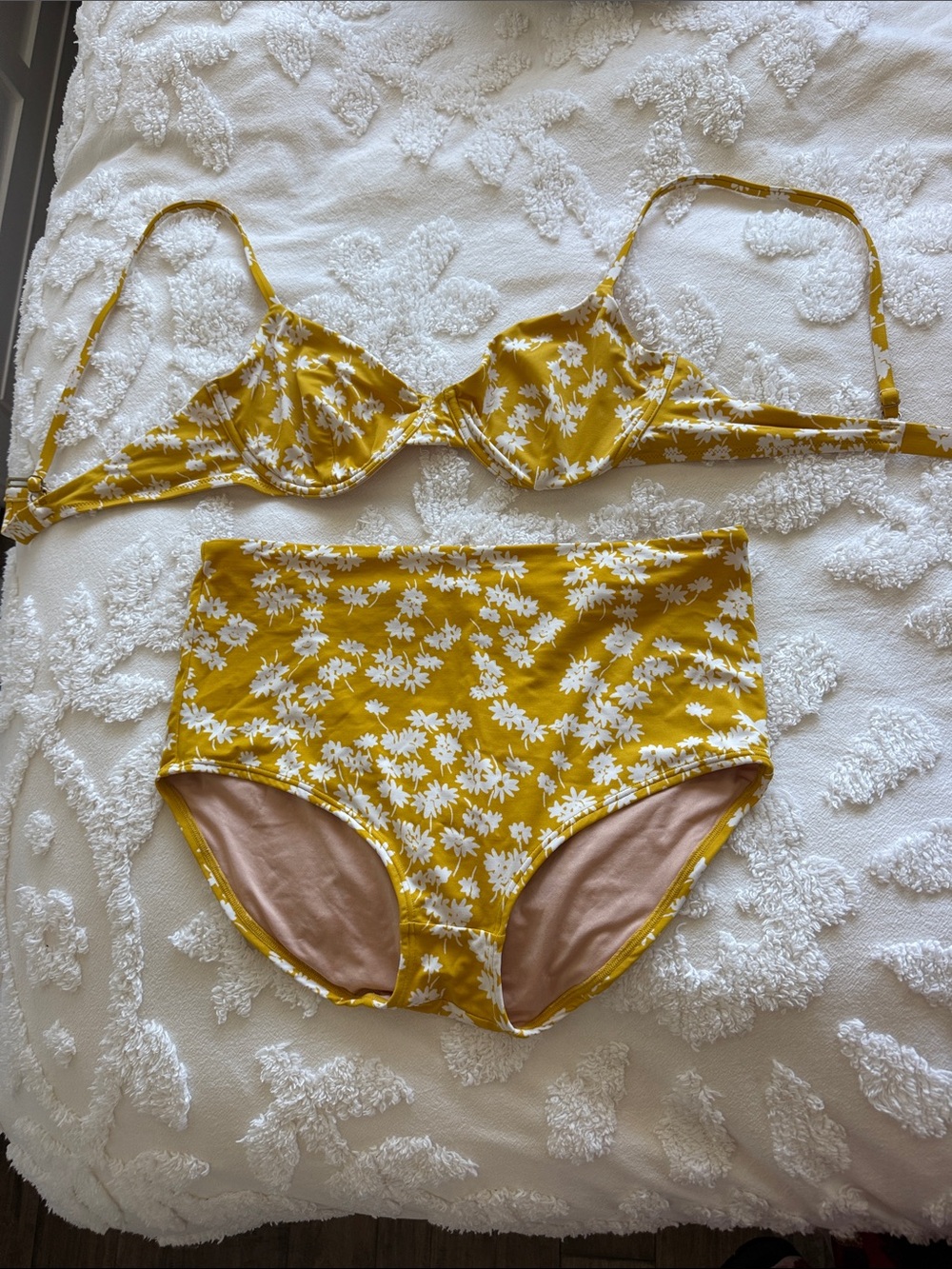 Madewell Mustard Yellow Daisy Bikini Set Never Worn
